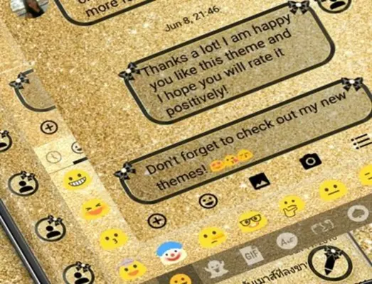 SMS Messages Glitter Gold Bow android App screenshot 0