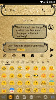 SMS Messages Glitter Gold Bow android App screenshot 2