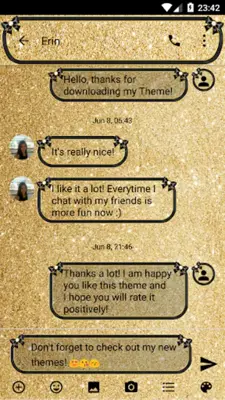 SMS Messages Glitter Gold Bow android App screenshot 4