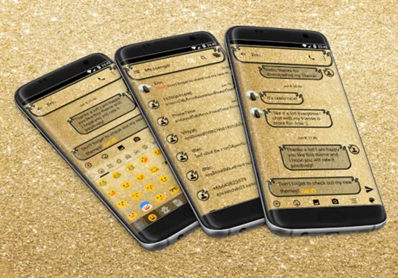 SMS Messages Glitter Gold Bow android App screenshot 5